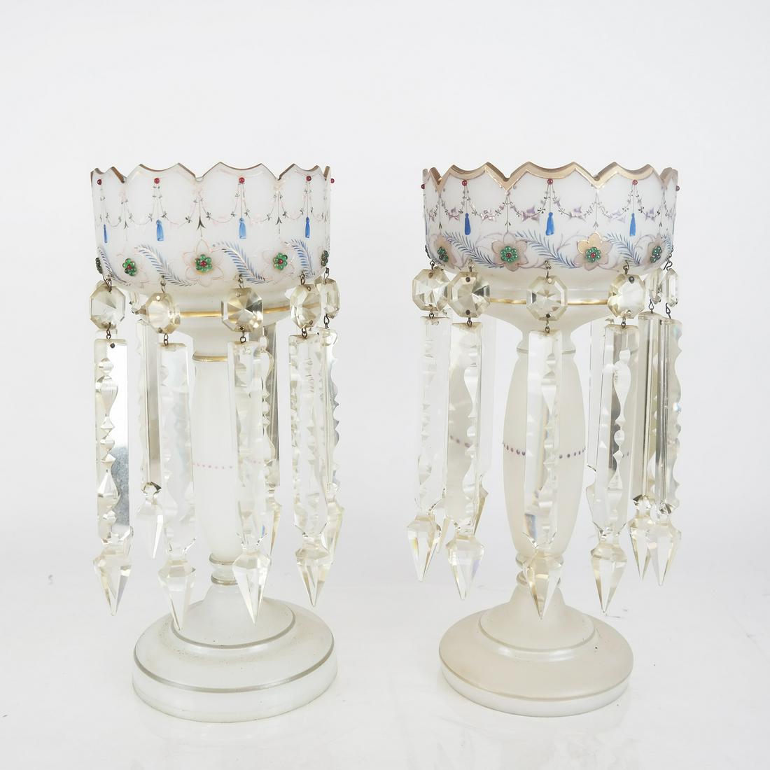 Pair Opaline Glass Lusters (1 of 5)