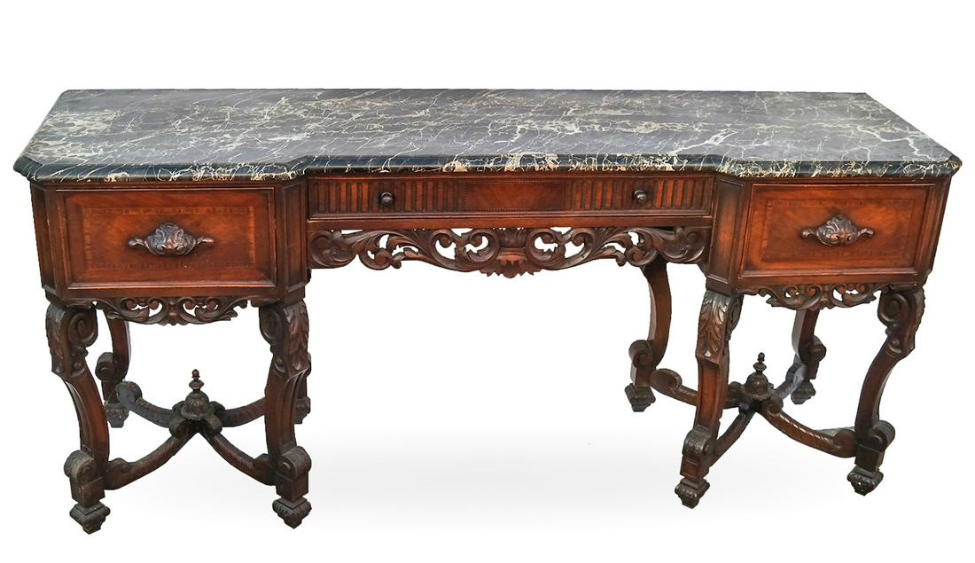 American Walnut Marble Top Sideboard (1 of 10)
