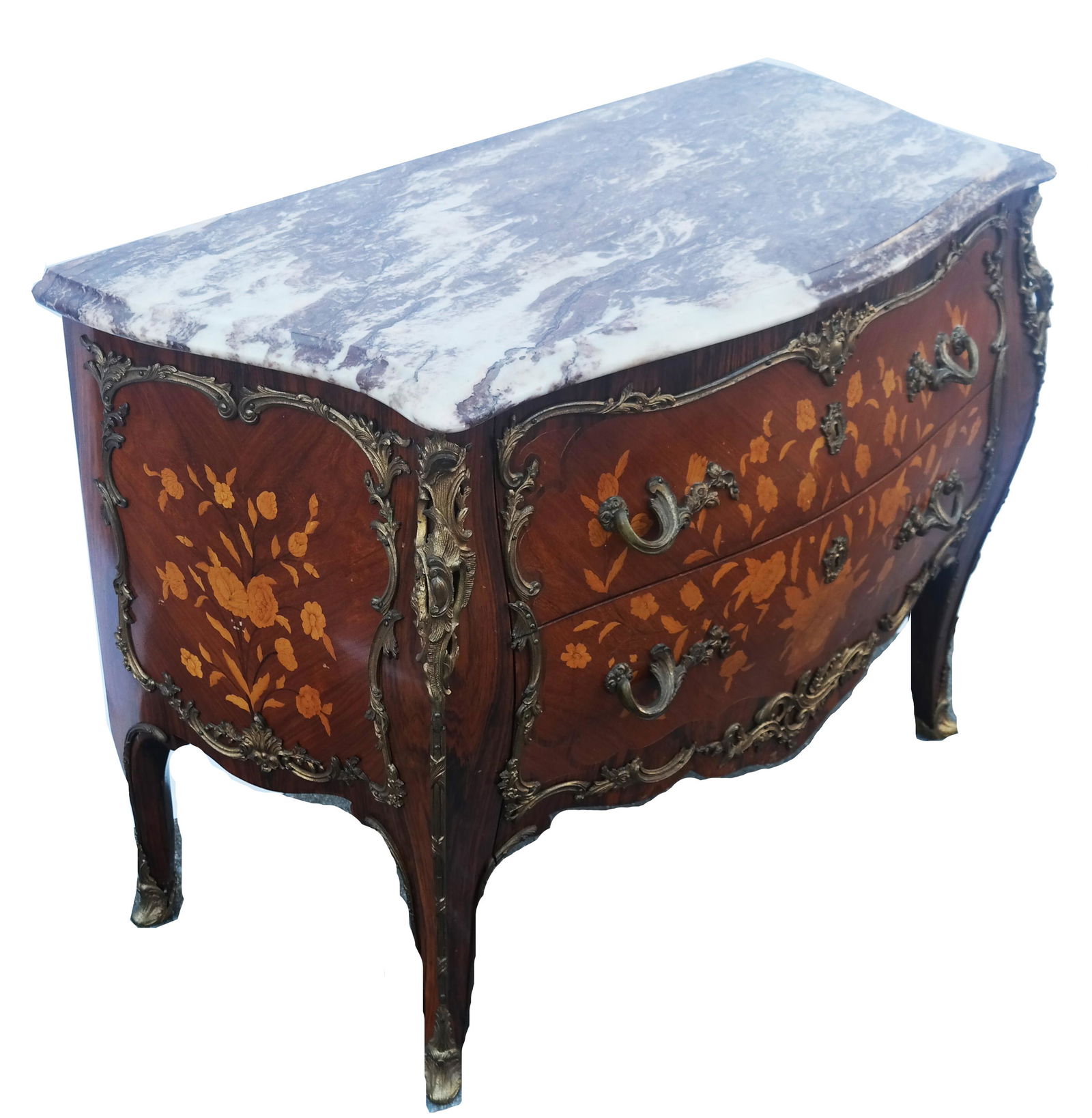 19th C. French Marquetry Commode (1 of 7)
