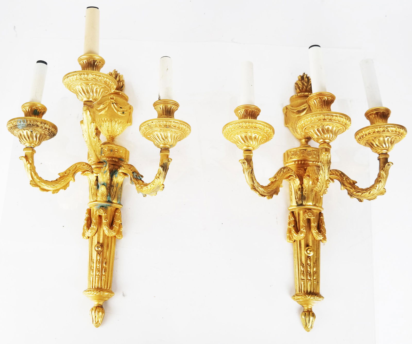 Pair of 3-Arm Torch-Form Wall Sconces (1 of 6)