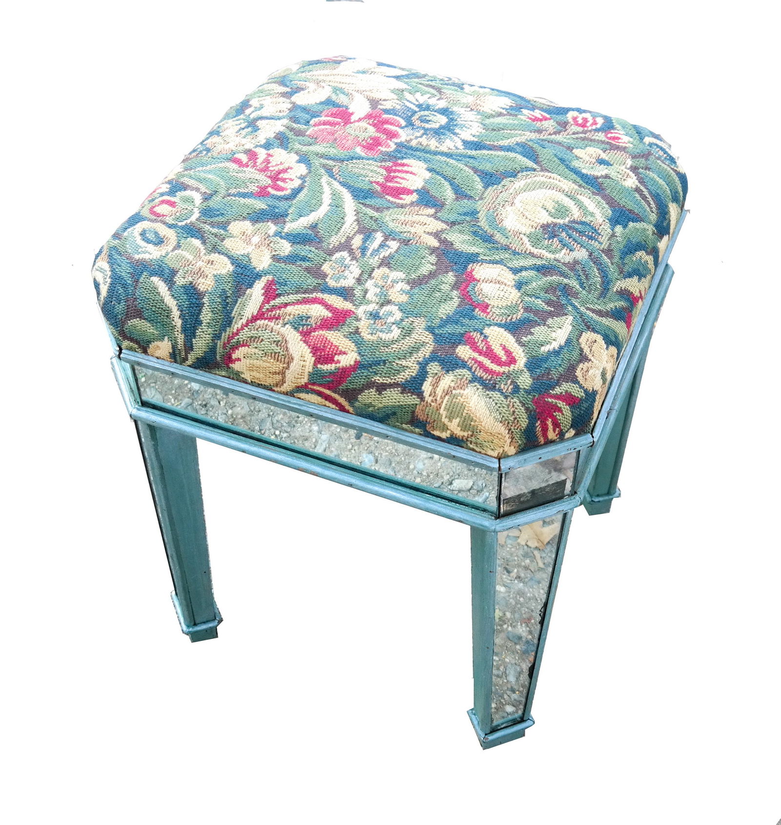 Jansen-Manner Wood & Mirrored Vanity Stool (1 of 4)