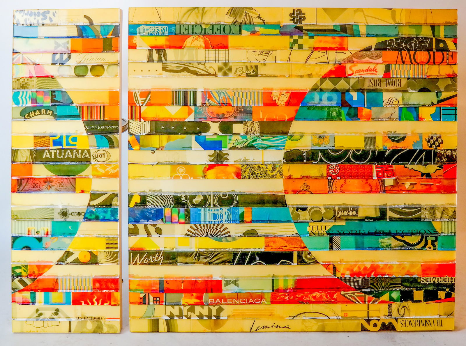 James [?]: "Lemina" Diptych - Acrylic on Board (1 of 7)