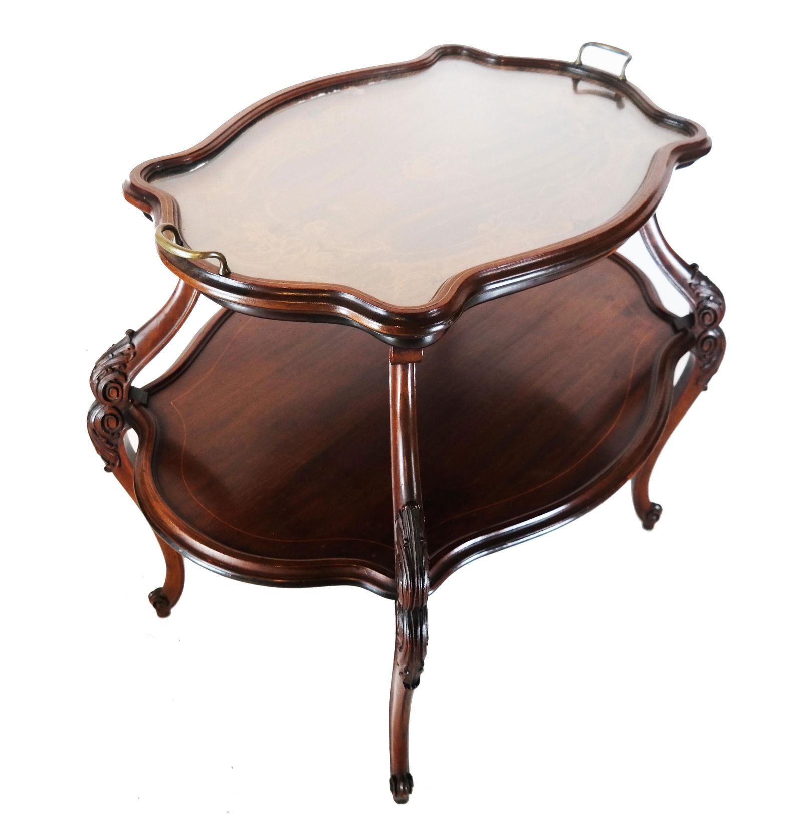 French Inlaid Two-Tier Table (1 of 8)