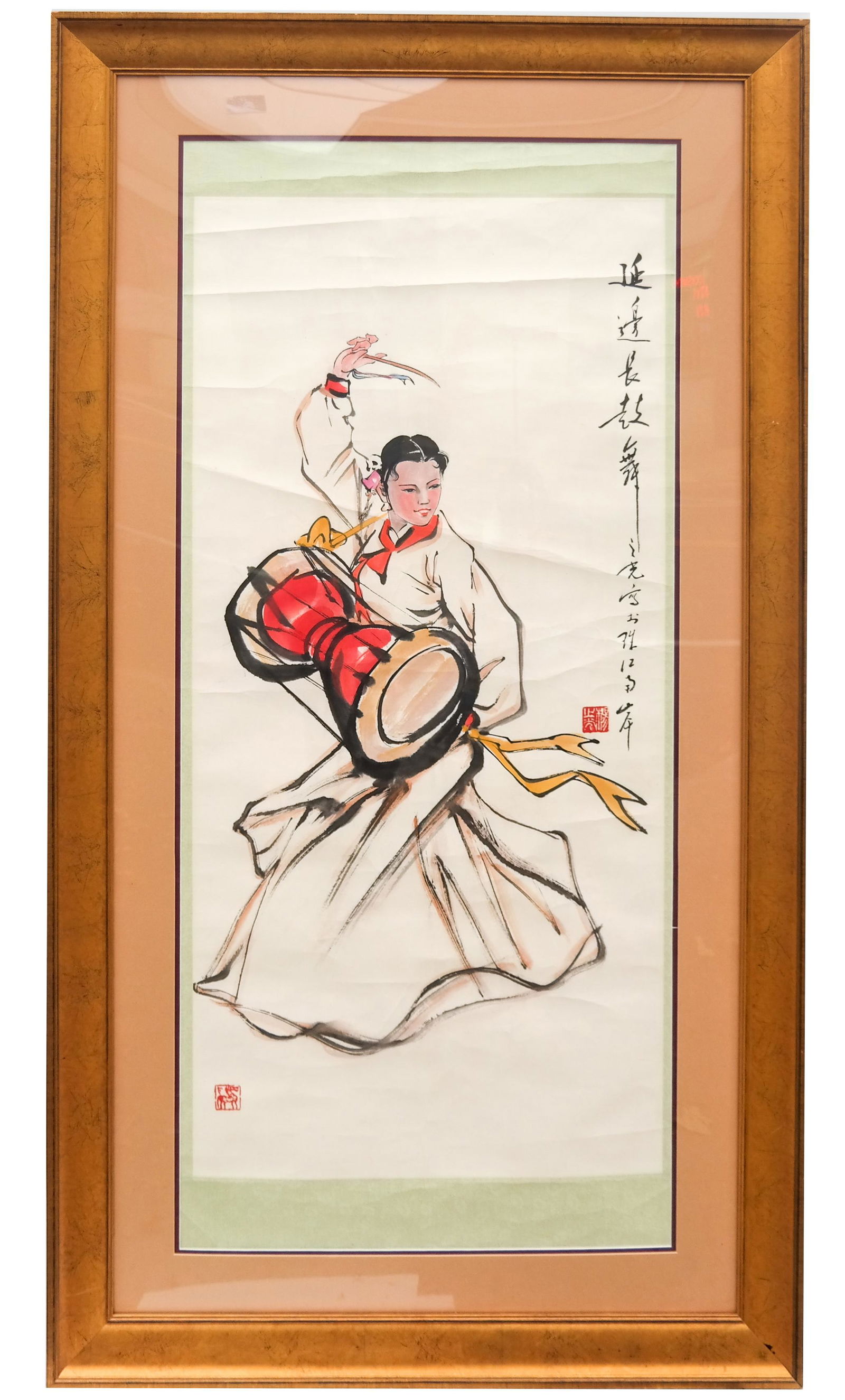 Chinese Watercolor - Korean Dancer - Painting (1 of 5)