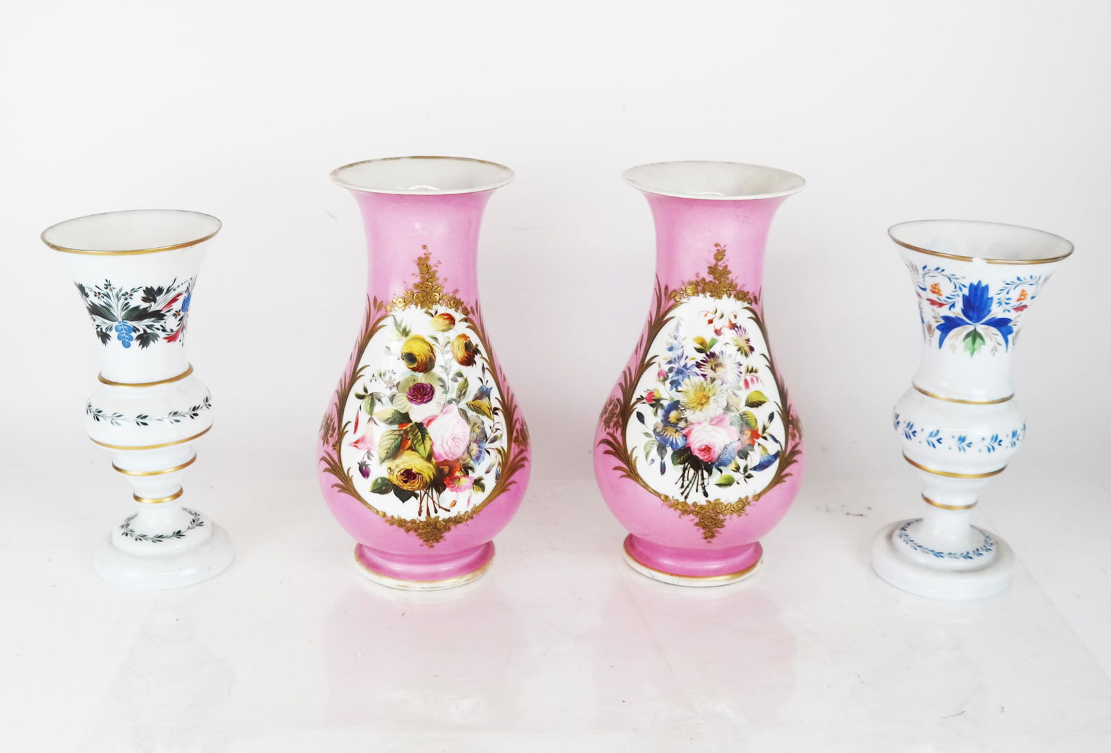Paris Porcelain, Opaline - Two Pairs of Vases (1 of 8)
