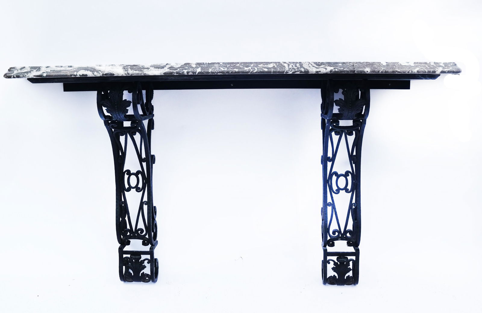 Wrought Iron Marble Top Wall Console (1 of 6)