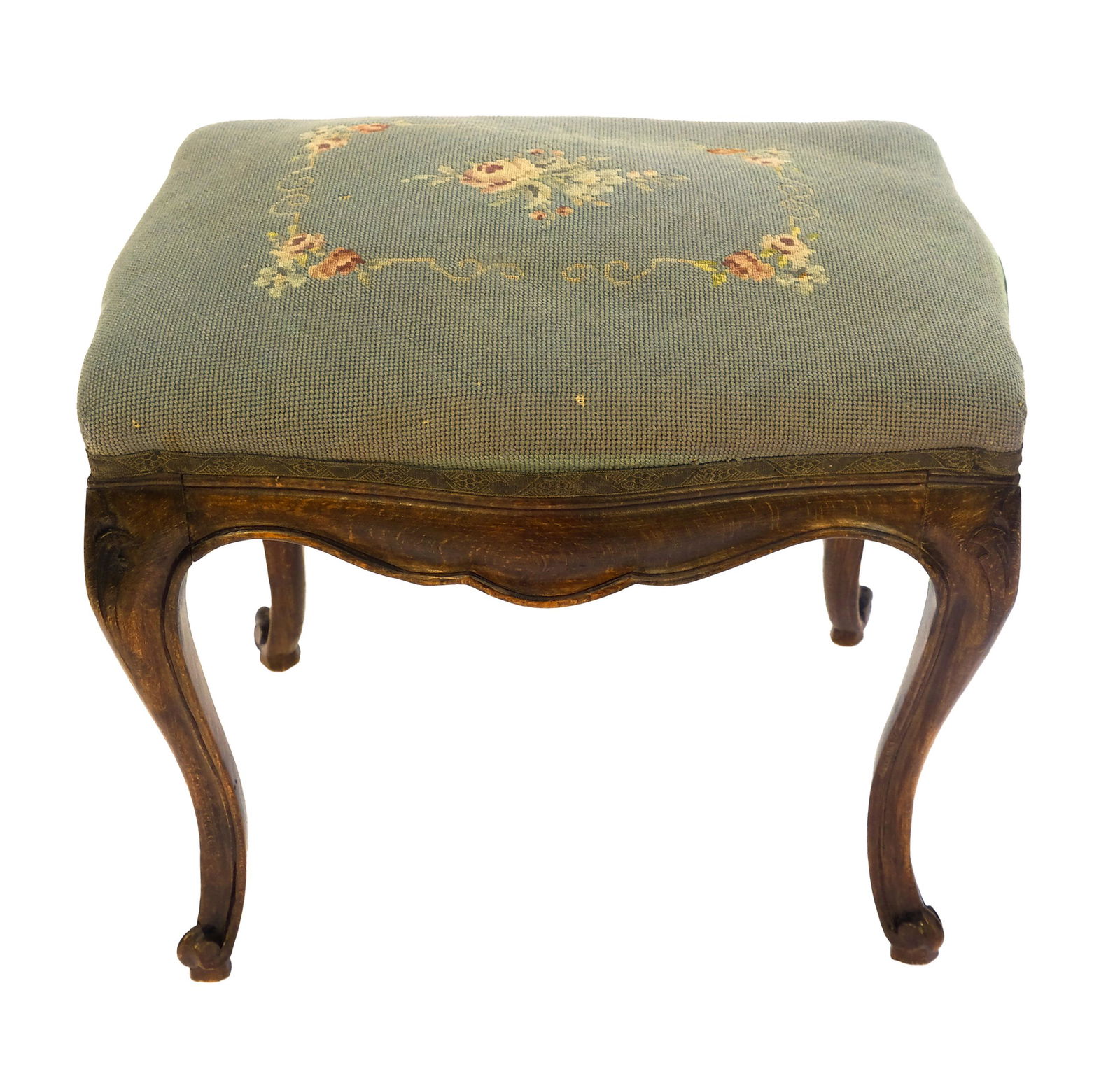 Louis XV-Style Needlepoint Bench / Stool (1 of 4)