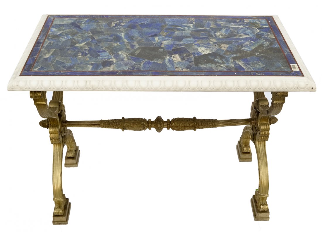 Russian Gilt Bronze and Stone Center Table (1 of 8)