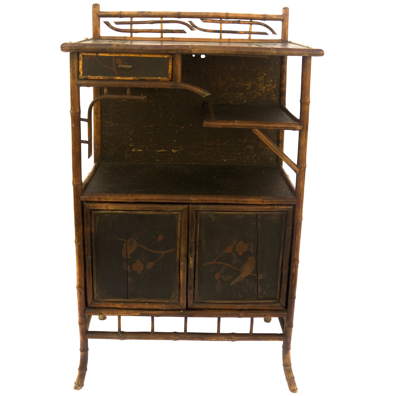 Antique English Bamboo Cabinet (1 of 4)