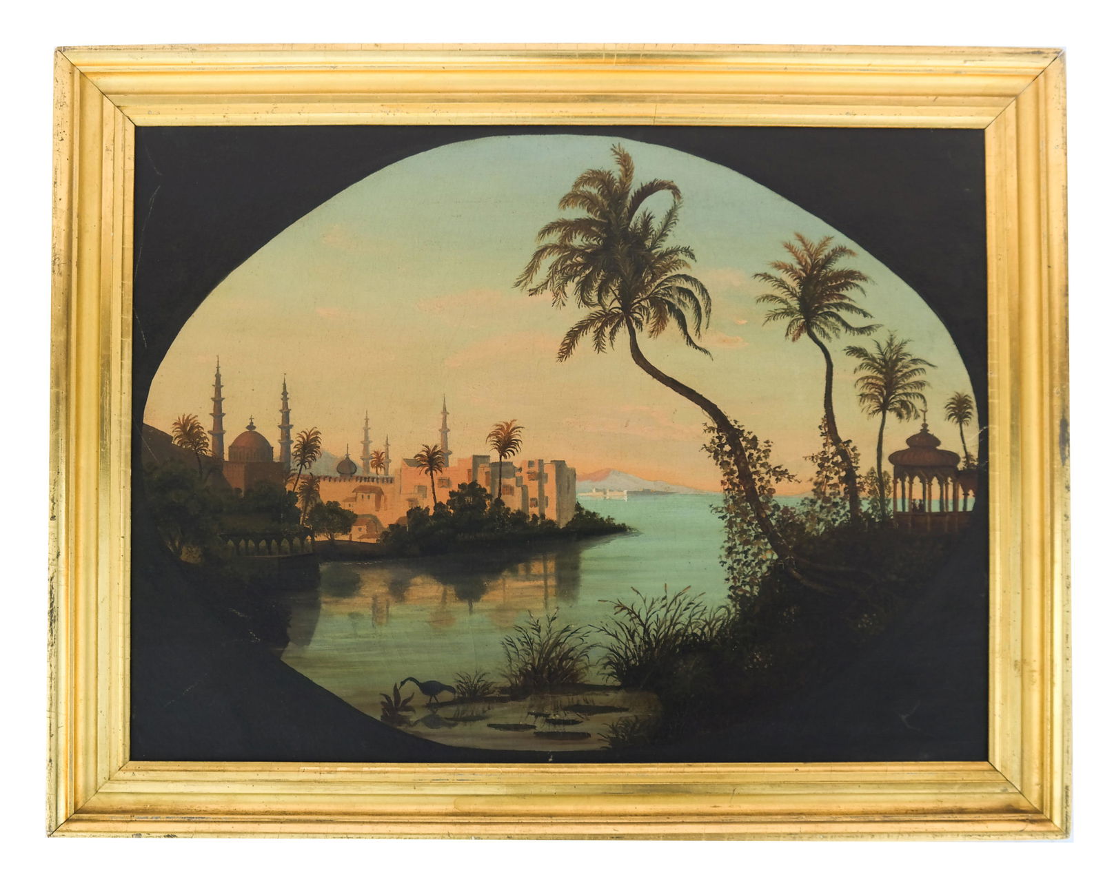 19th C Orientalist Painting, Oval Medallion Design (1 of 3)