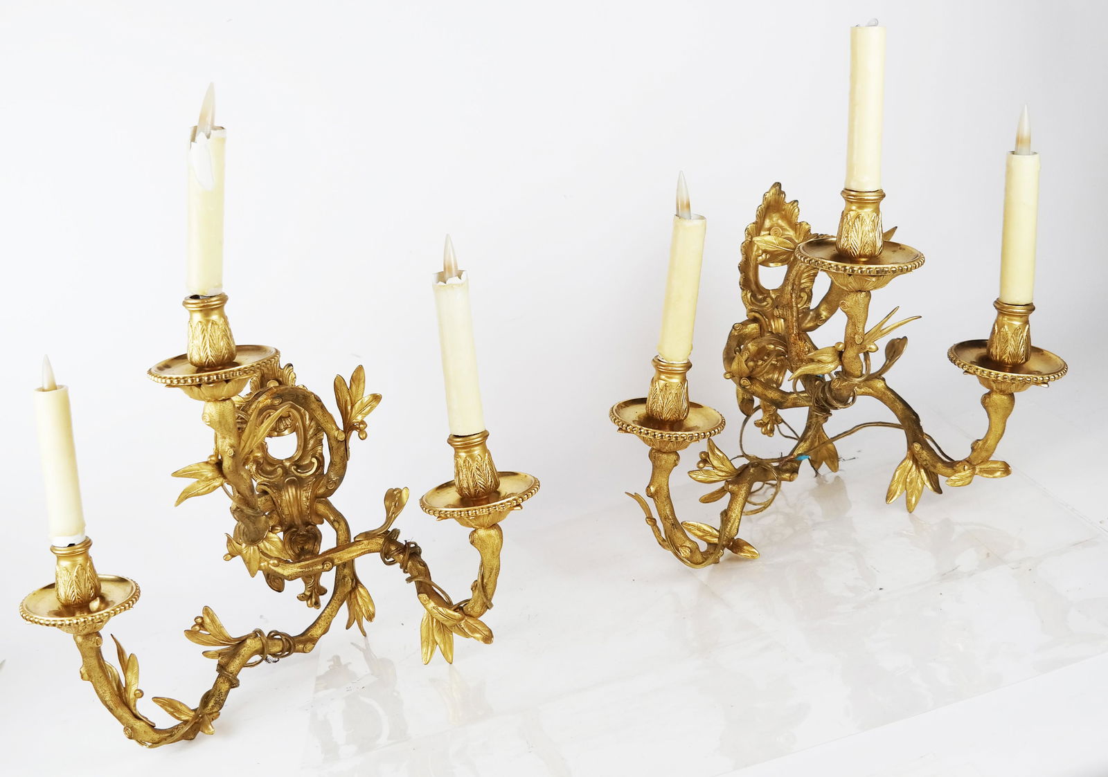 Pair Louis XV-Style 3-Arm Sconces (1 of 10)