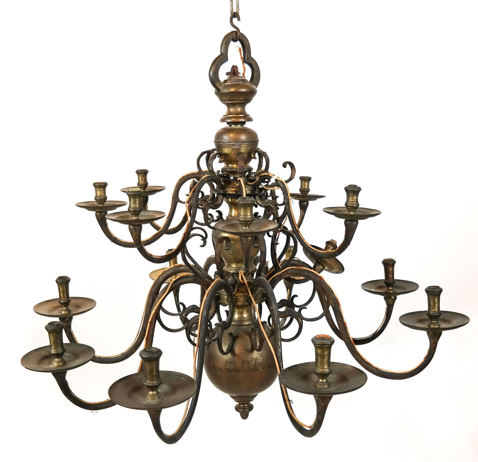17th C. Dutch Brass 16-Light Chandelier (1 of 13)
