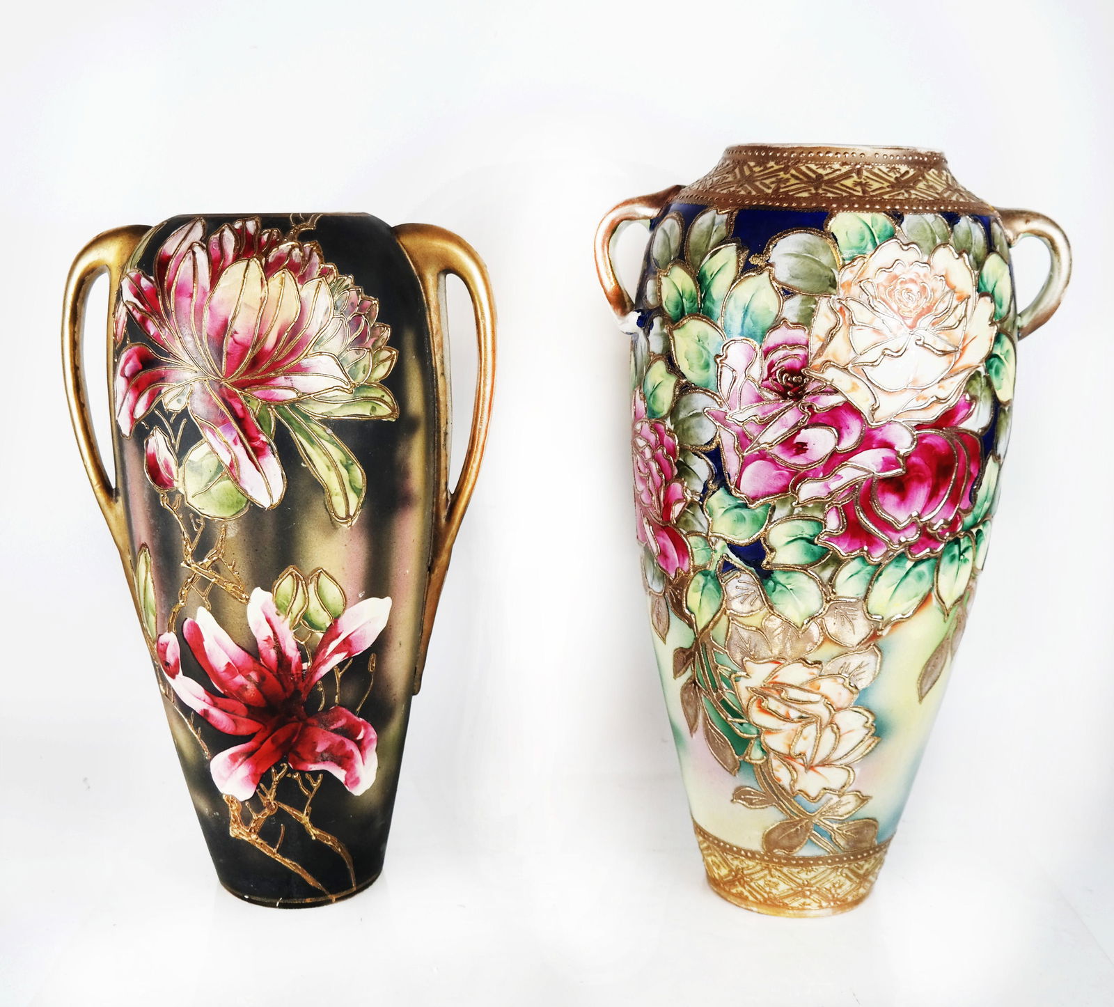 Two Floral Decorated Porcelain Vases (1 of 5)