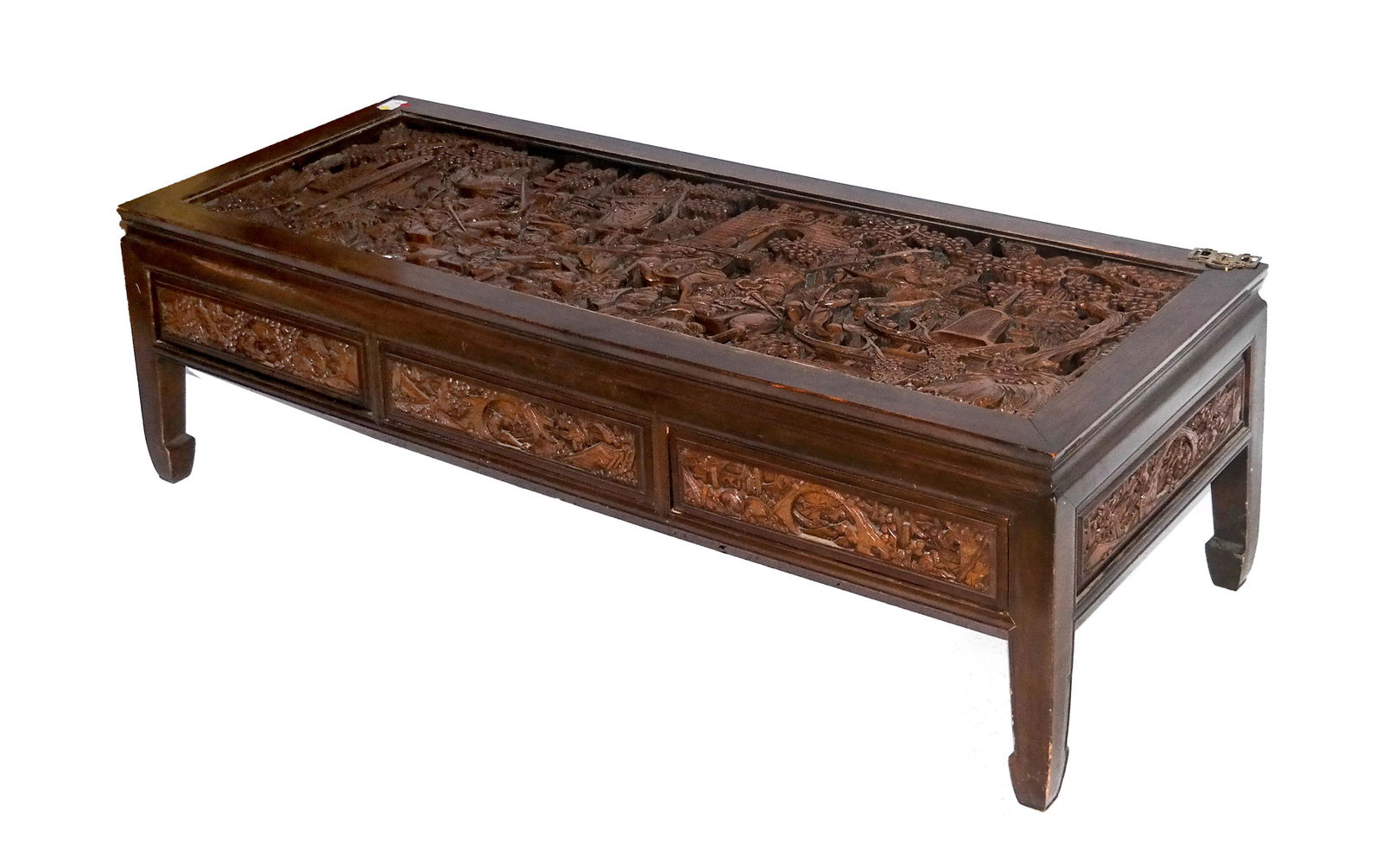 Chinese Ornate Relief Coffee Table (1 of 8)