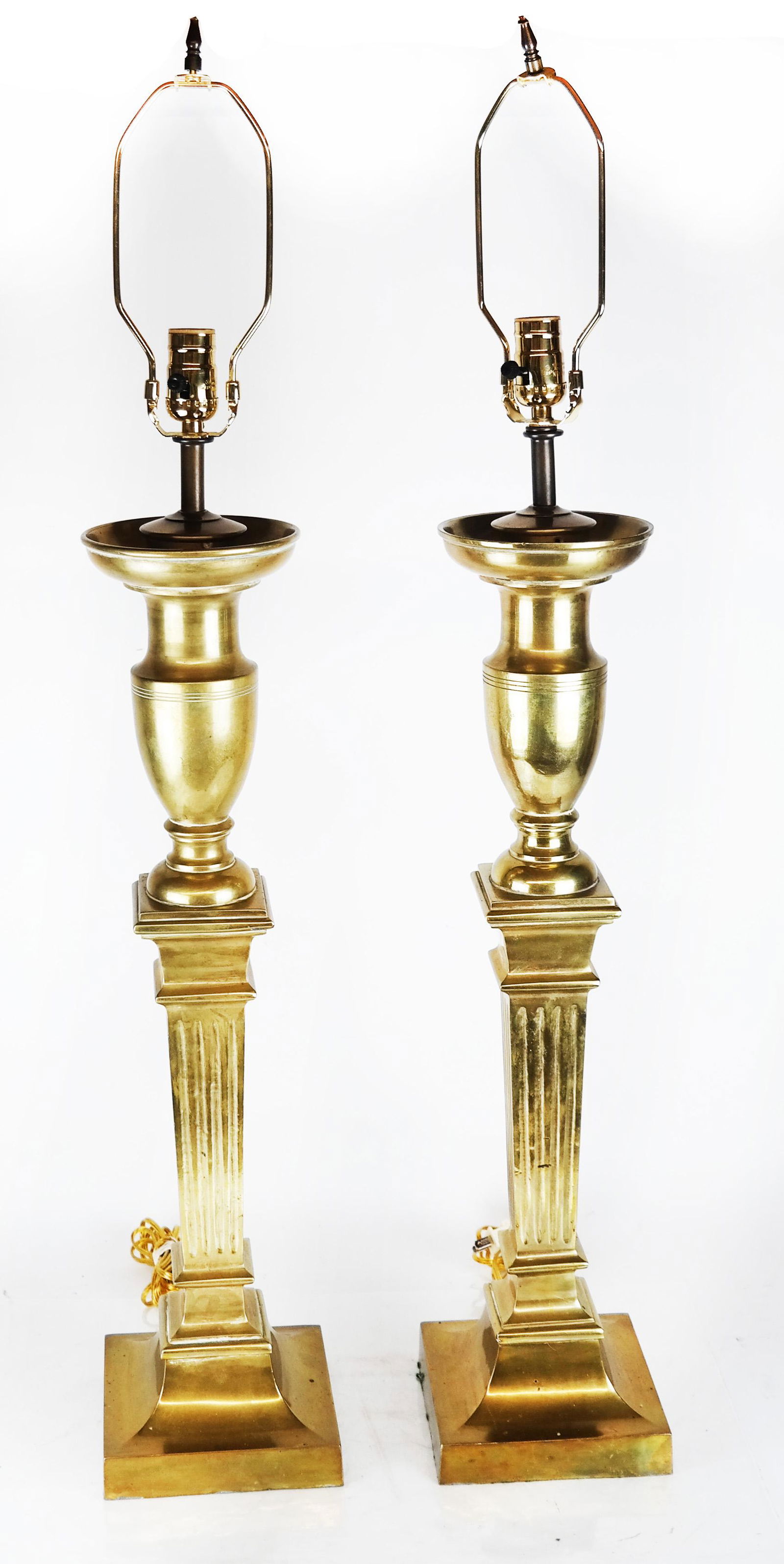 Pair Neo-Classical-Style Brass Lamps (1 of 6)