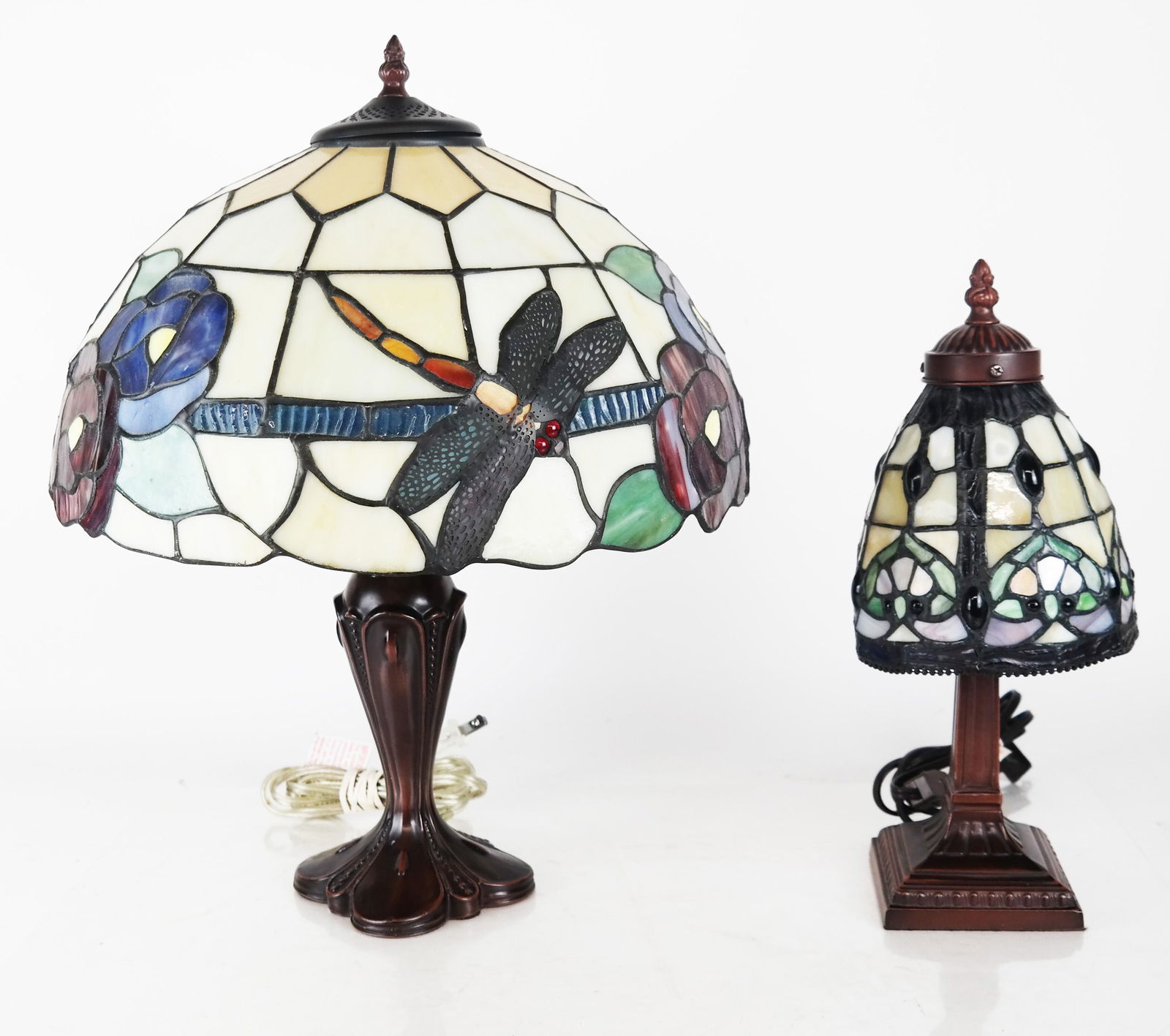 Two Modern Tiffany-Style Table / Desk Lamps (1 of 9)