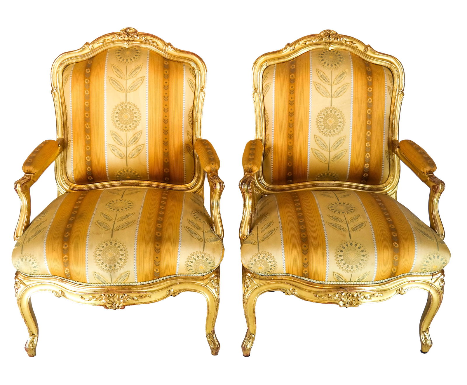 Pair Louis XV-Style Fauteuils (1 of 7)
