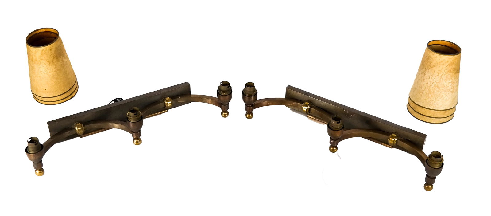 Pair of Leleu-Style French Bronze Sconces (1 of 1)