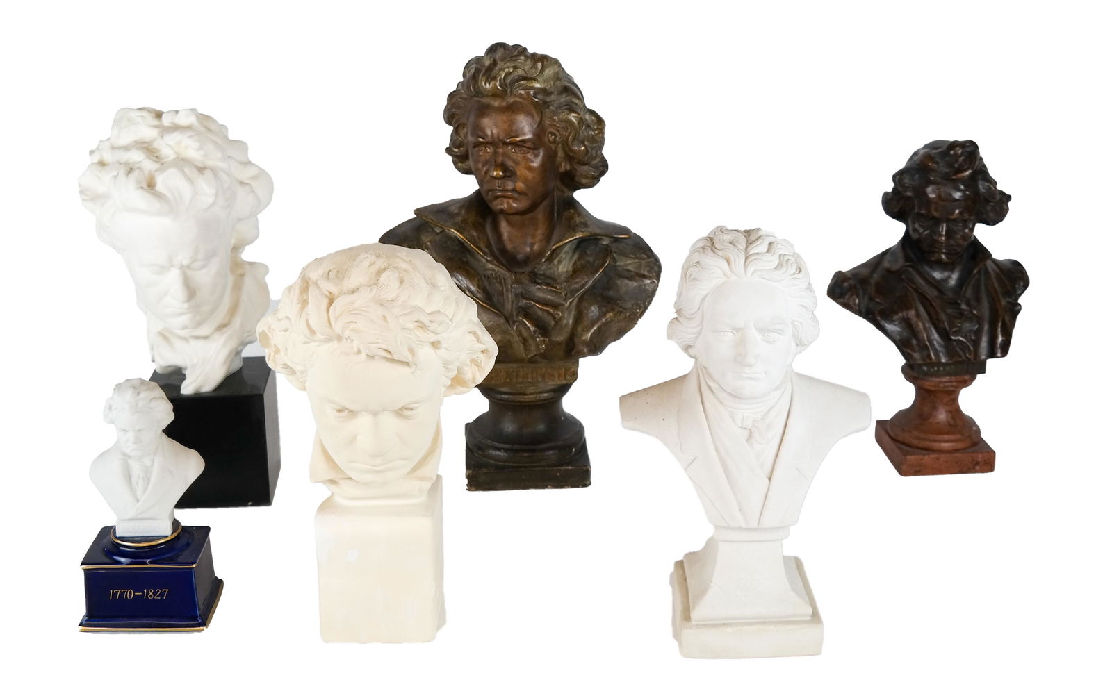 Group of 6 Assorted Busts of Beethoven (1 of 1)