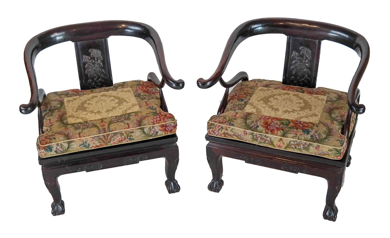 Pair Asian Arm Chairs (1 of 6)