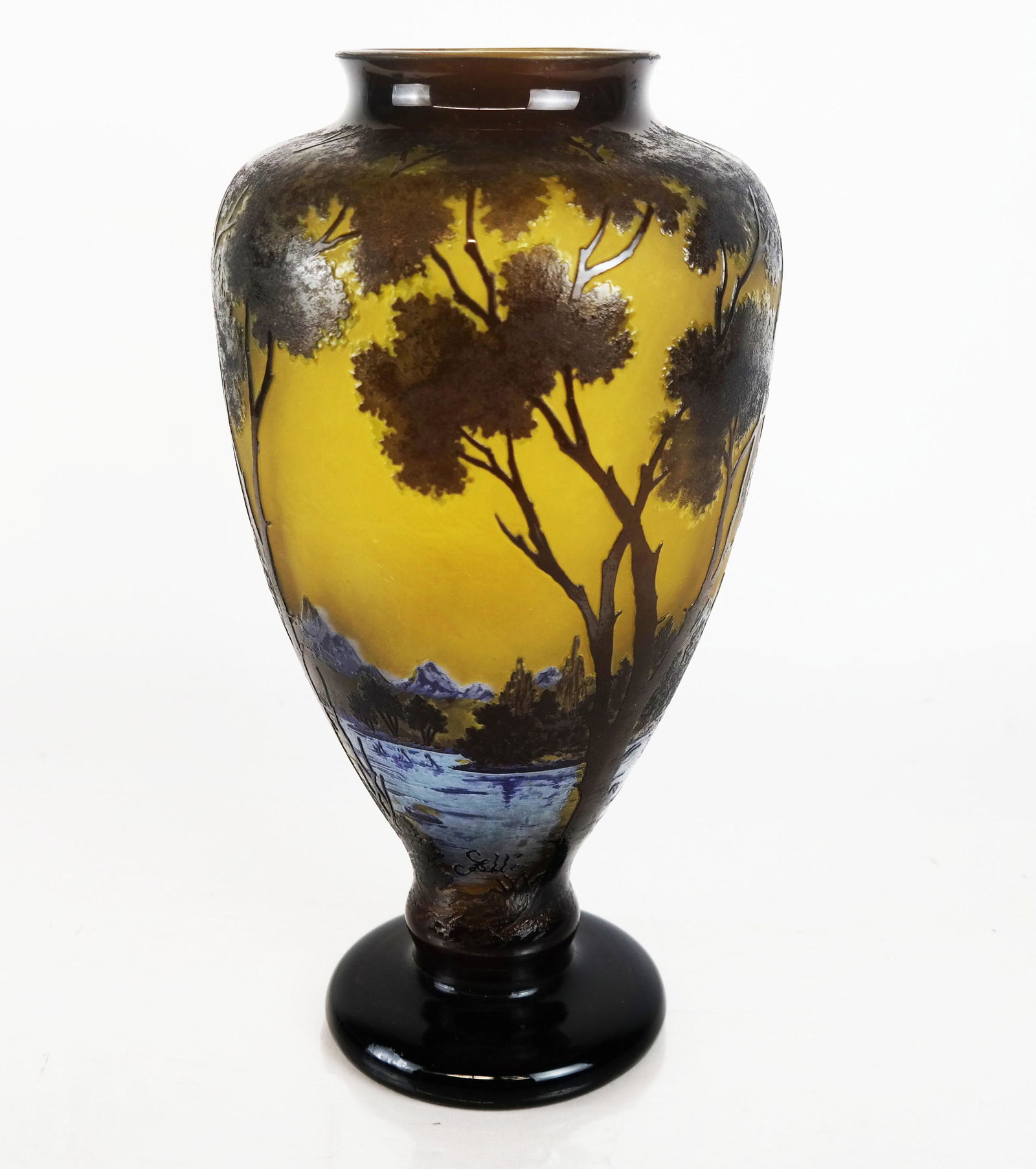 Later GALLE Cameo Glass Landscape Vase (1 of 6)