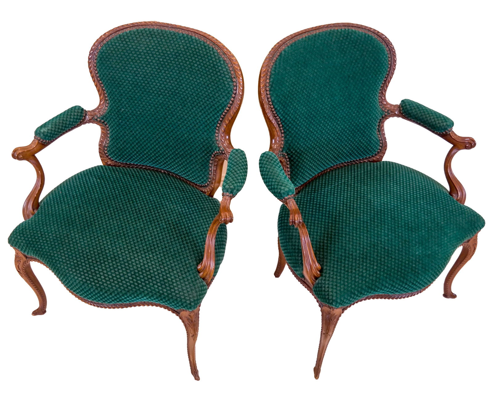 Pair Georgian-Style Mahogany Arm Chairs (1 of 4)