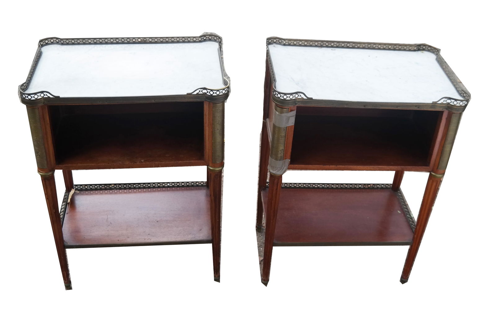 Pair Directoire-Style Marble Top Tables (1 of 5)