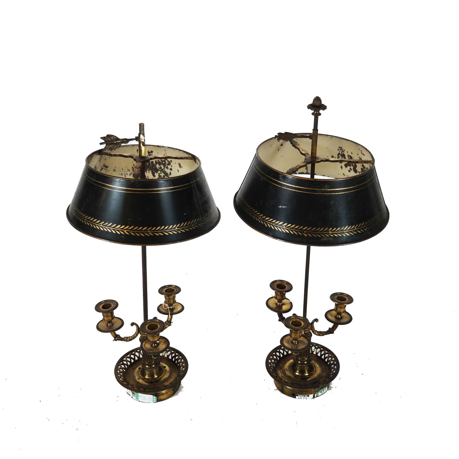 Pair French Bronze Bouillotte Lamps (1 of 6)