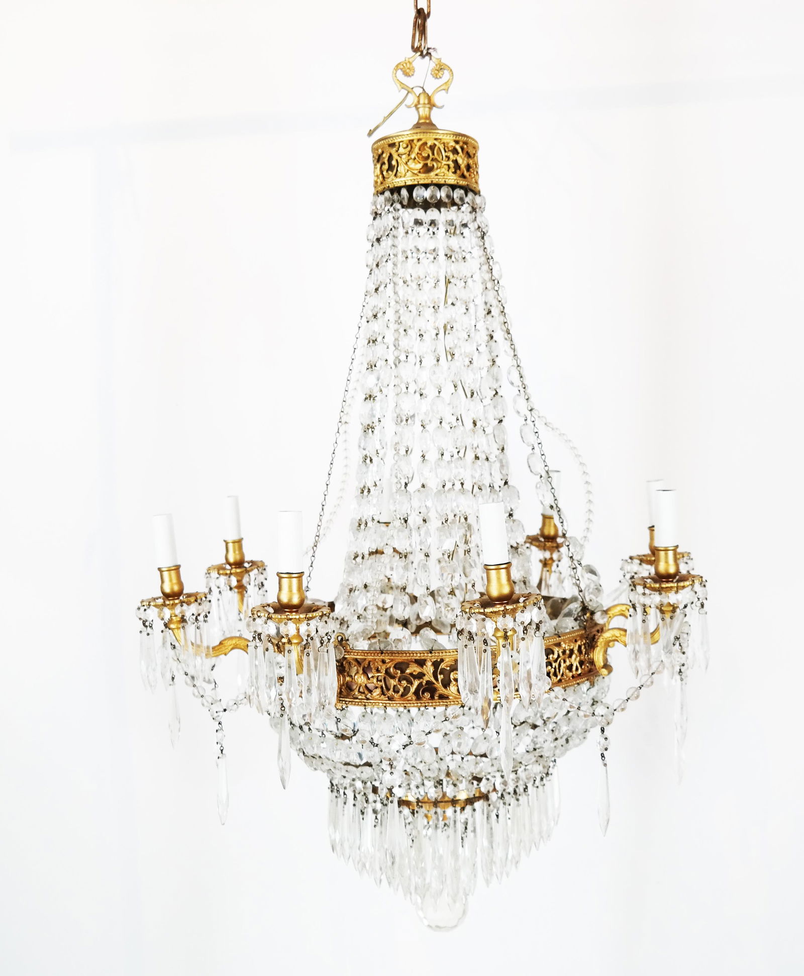 19th C. Bronze, Crystal Chandelier, France (1 of 6)