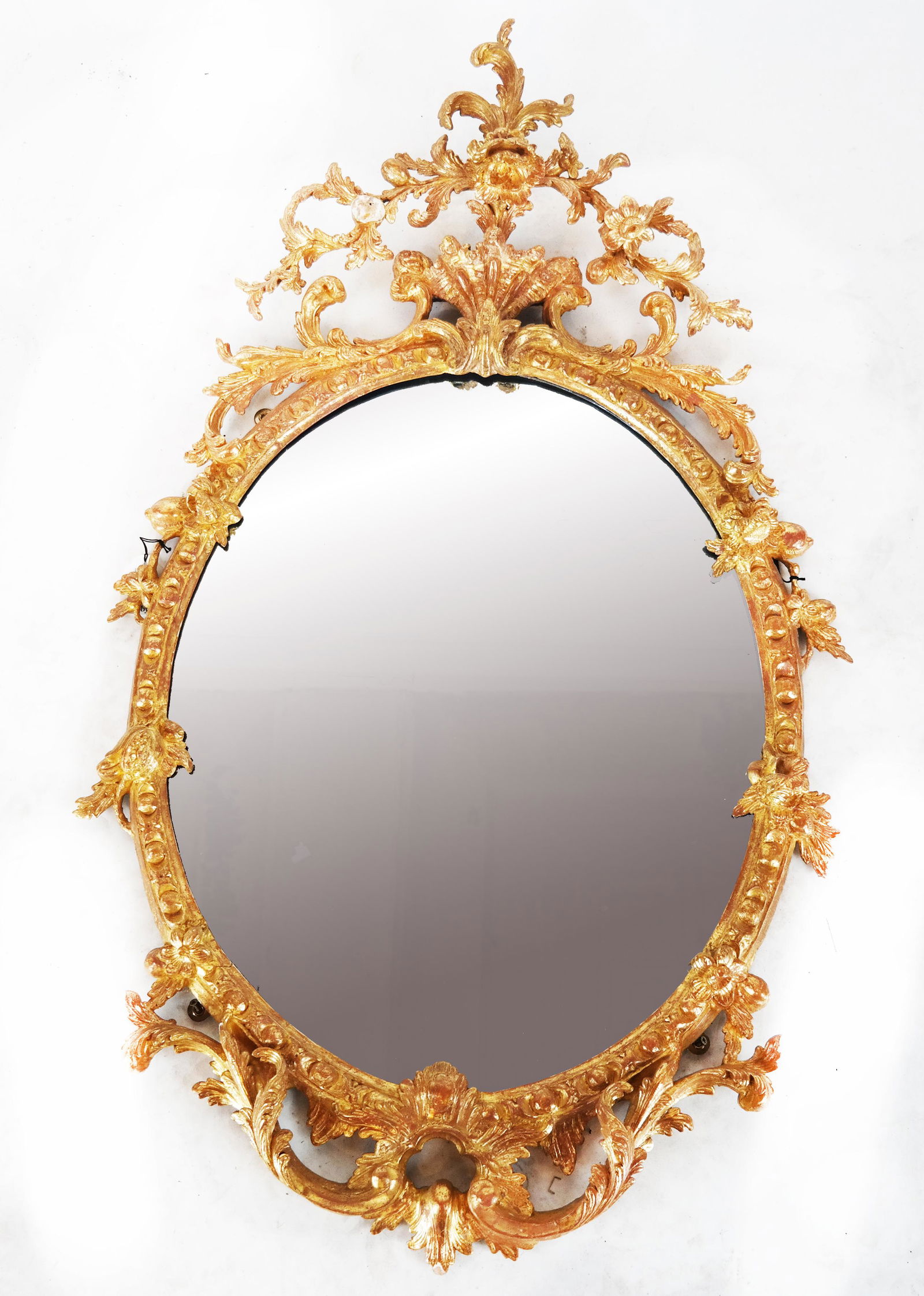 18th C. Ornate French Gilt Wood Mirror (1 of 4)