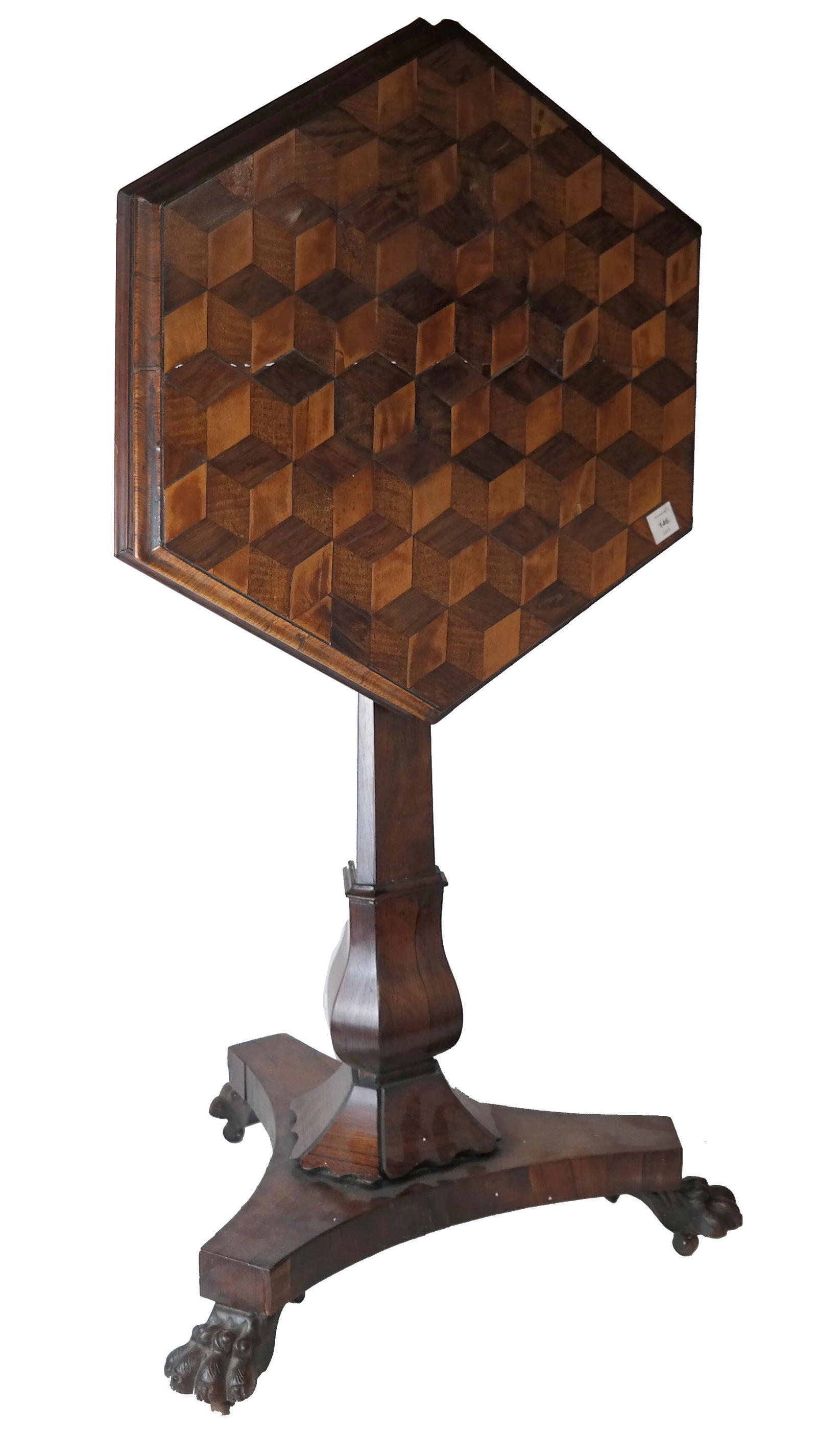 William IV Parquetry Inlaid Tilt Top Table (1 of 9)