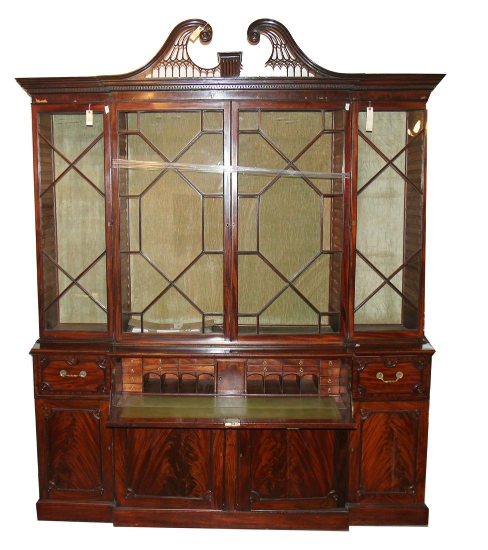 English Mahogany Breakfront Secretaire (1 of 9)