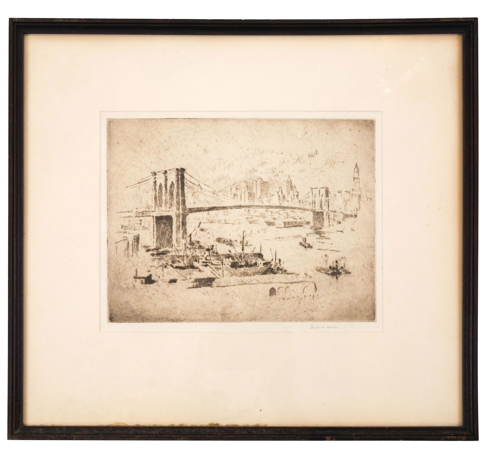 Karl DEHMANN: Brooklyn Bridge - Etching (1 of 1)