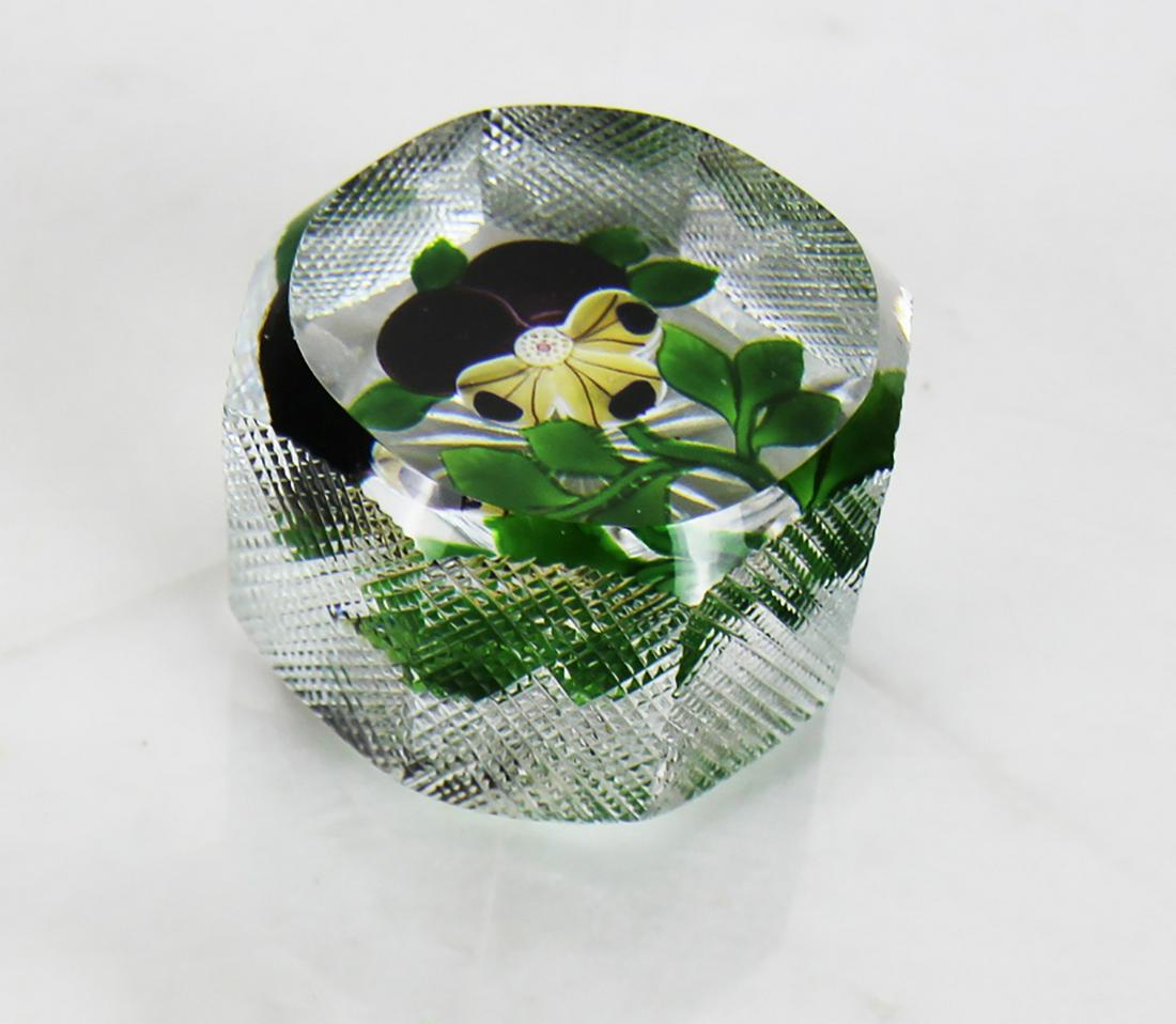 Baccarat Faceted Pansy Paperweight (1 of 6)