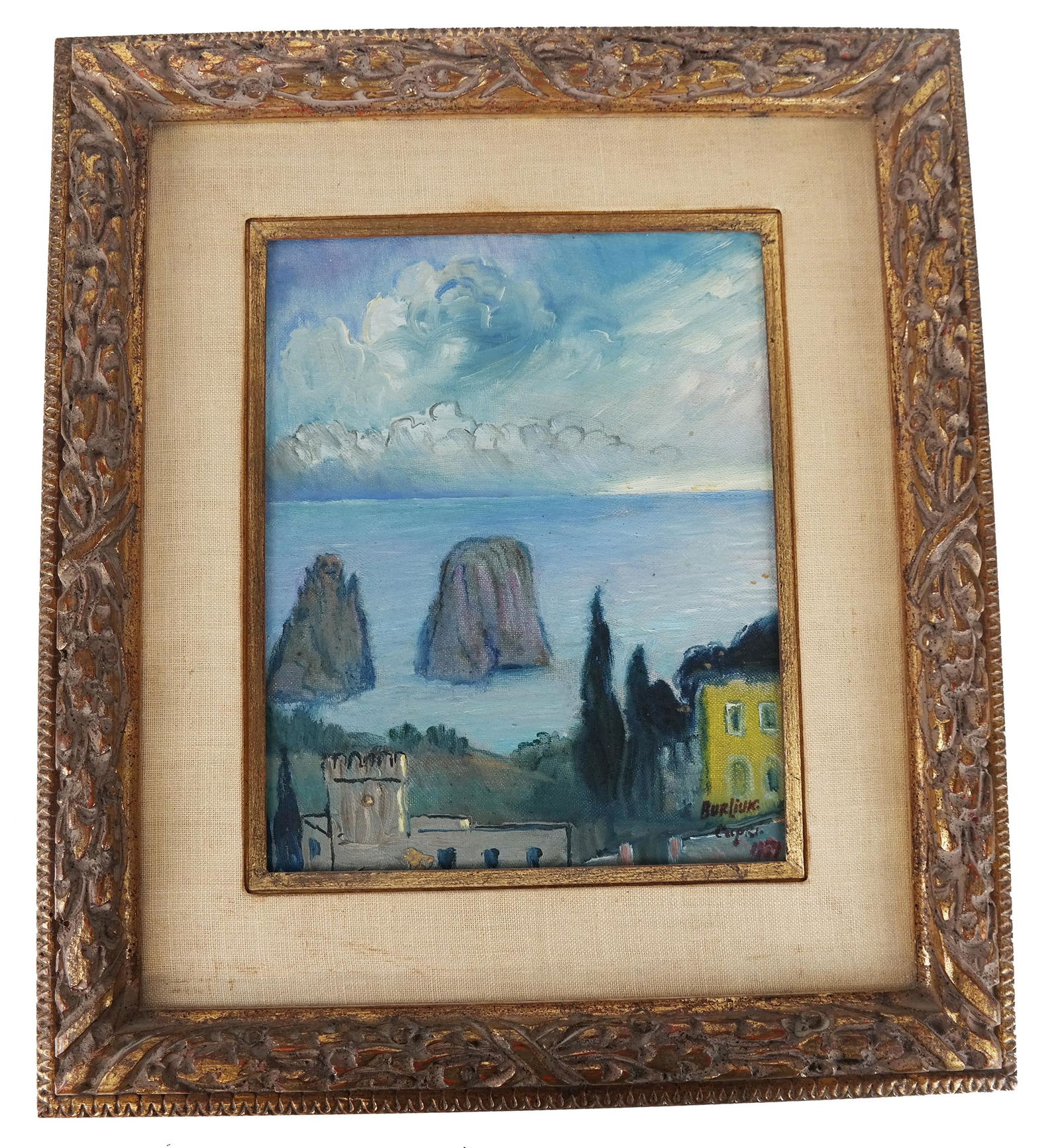 David BURLIUK: "Capri" - Oil Painting (1 of 5)