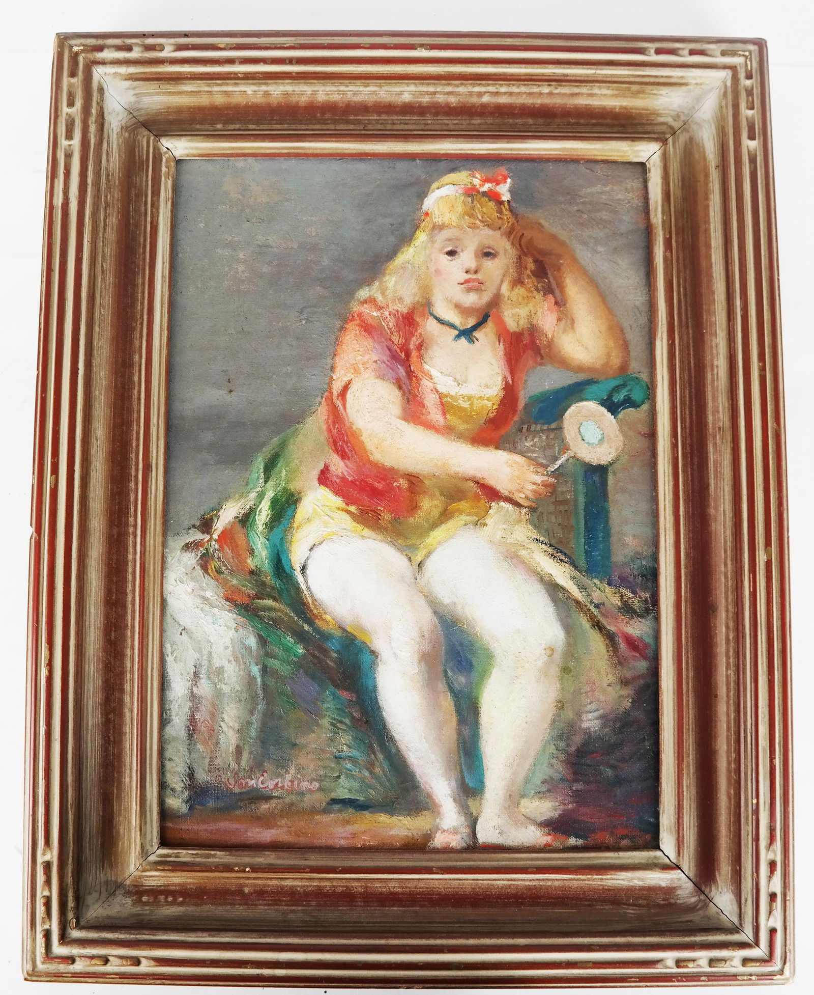 Jon CORBINO: "Girl in Circus.." - Painting (1 of 14)