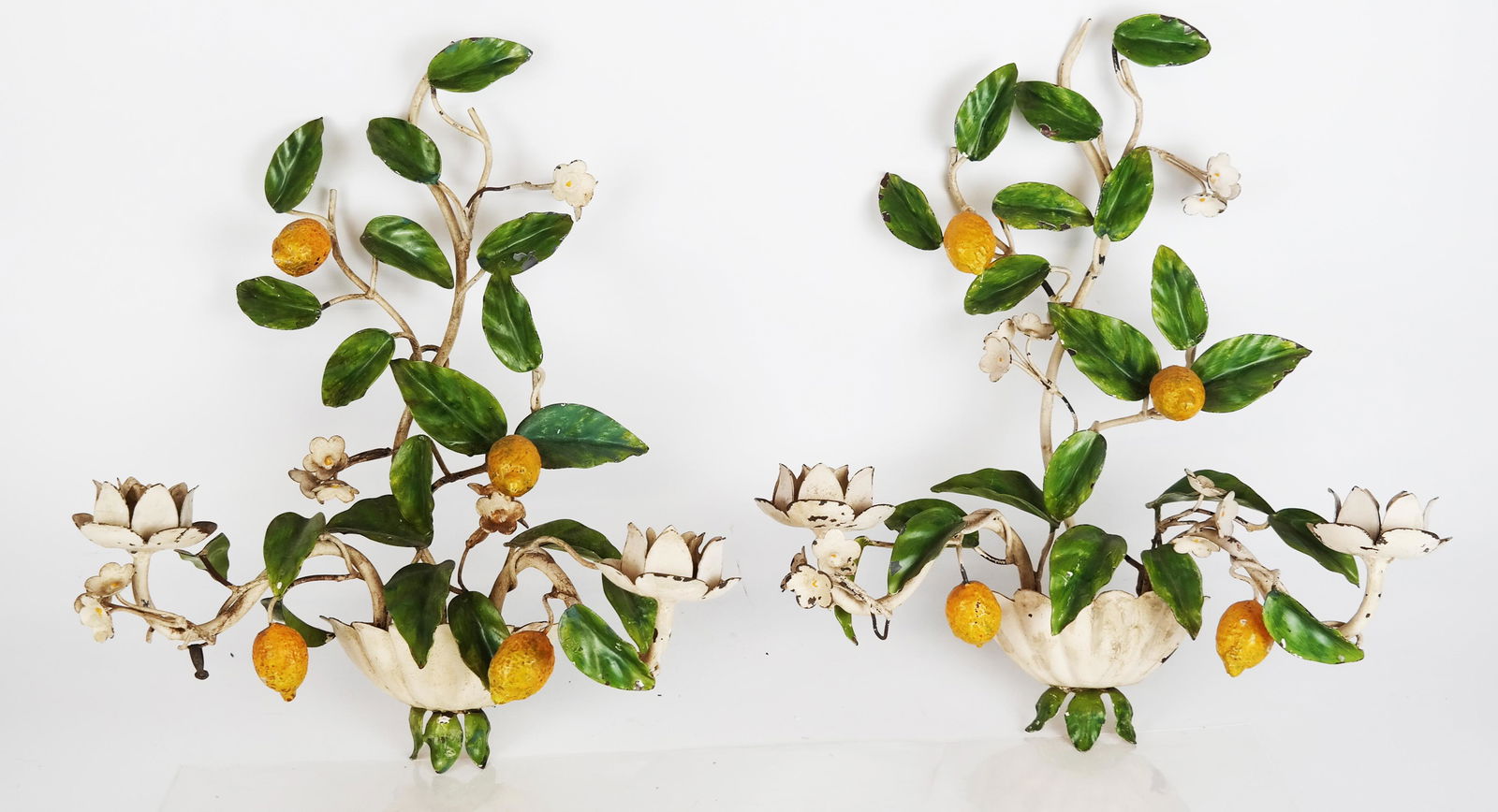 Pair of Floral Tole Sconces (1 of 10)