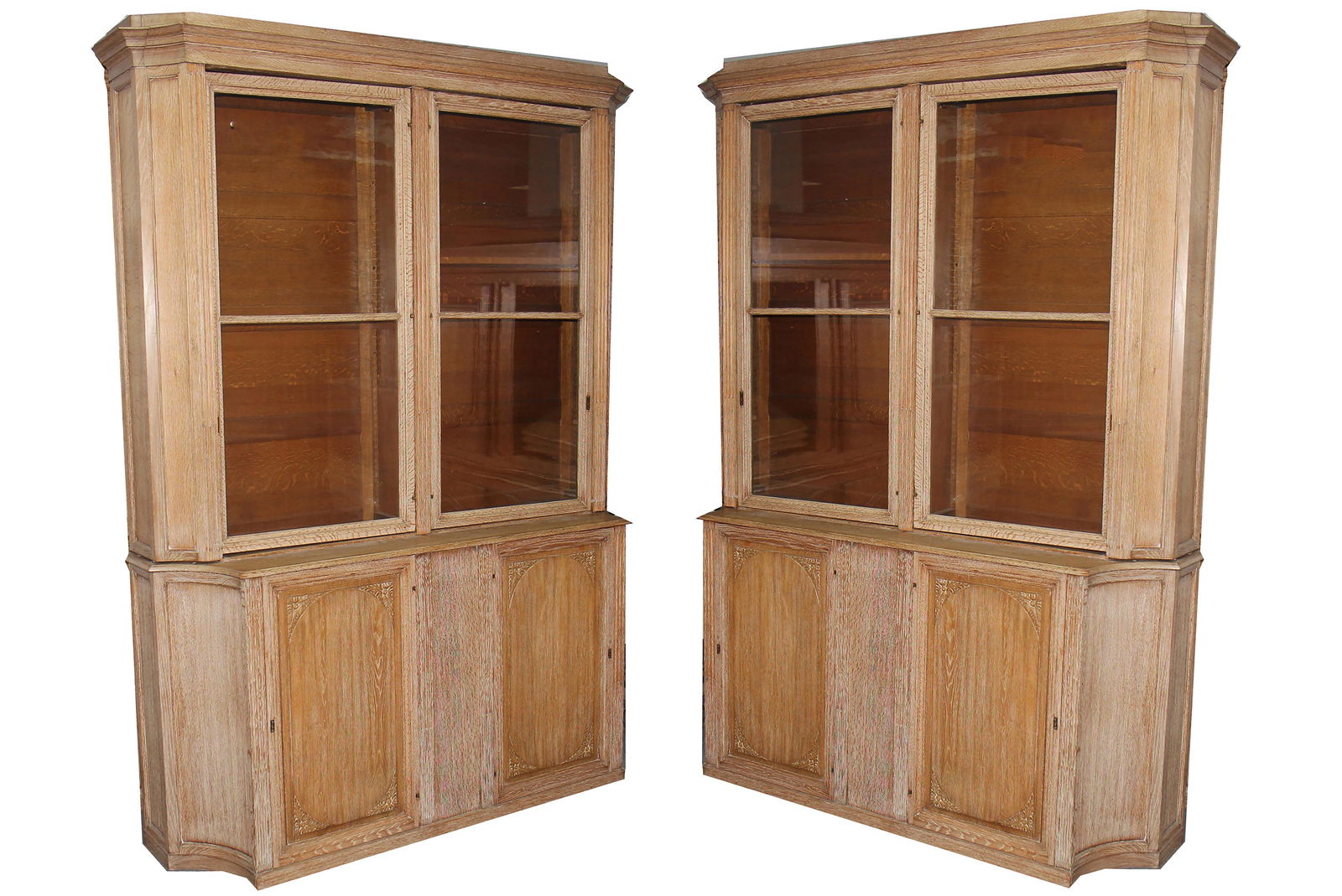 Pair Jansen Regence-Style Limed Oak Bibliotheques (1 of 6)