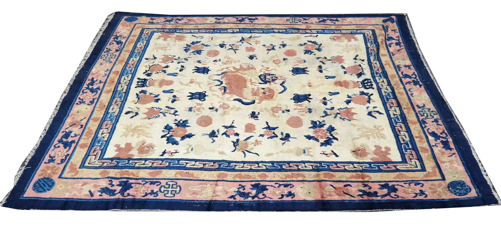 Chinese Ningxia Blue Decorated Rug (1 of 15)