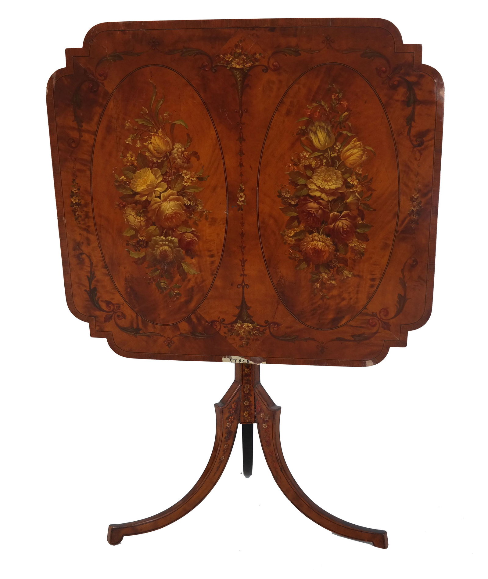 Edwardian Painted Satinwood Tilt Top Table (1 of 11)