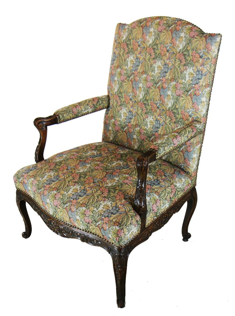 Louis XV-Style Tapestry Upholstered Chair (1 of 5)