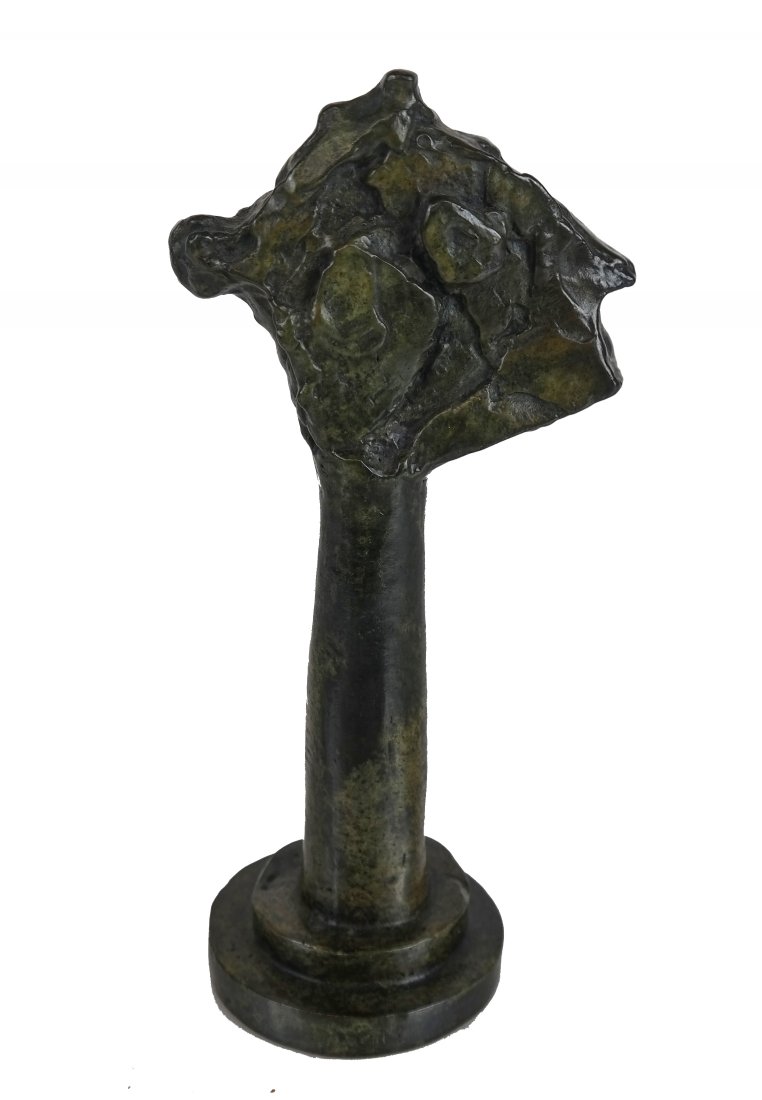 Max WEBER: "Profile 1" - Bronze Sculpture: Signed and dated 1959, Roman Bronze Works NY. [8 3/4" H x 4" W x 1 1/4" D].