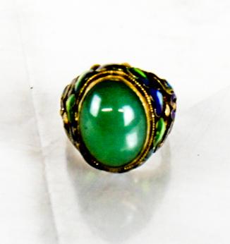 Chinese Jade & Enamel Ring (1 of 5)