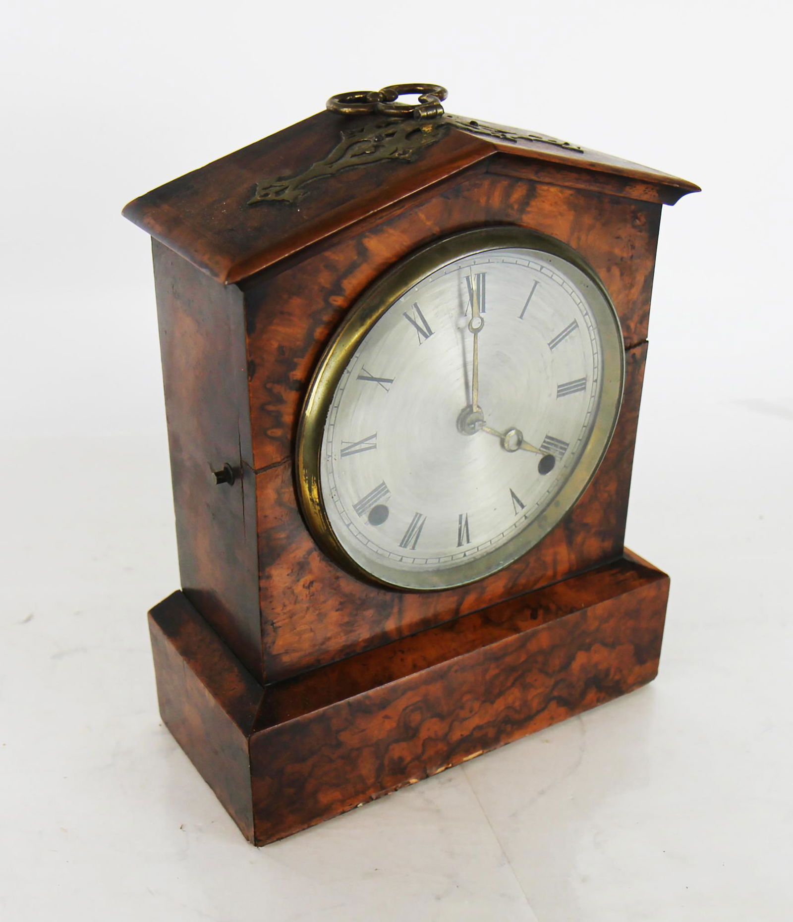 Burl Wood Veneered Shelf Clock (1 of 8)