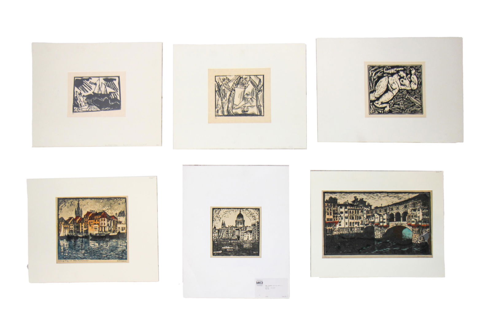 Lot of Six Original Woodcut Prints (1 of 11)