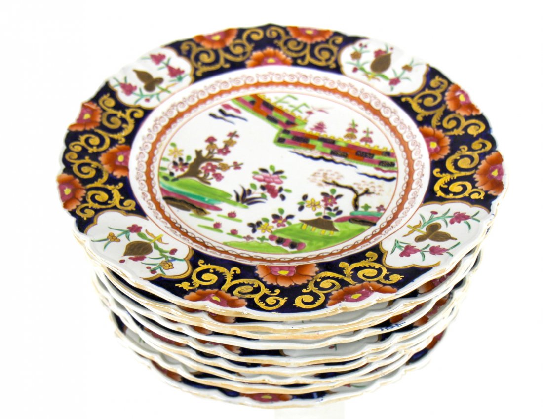 Eight Mason's Ironstone Diner Plates (1 of 4)