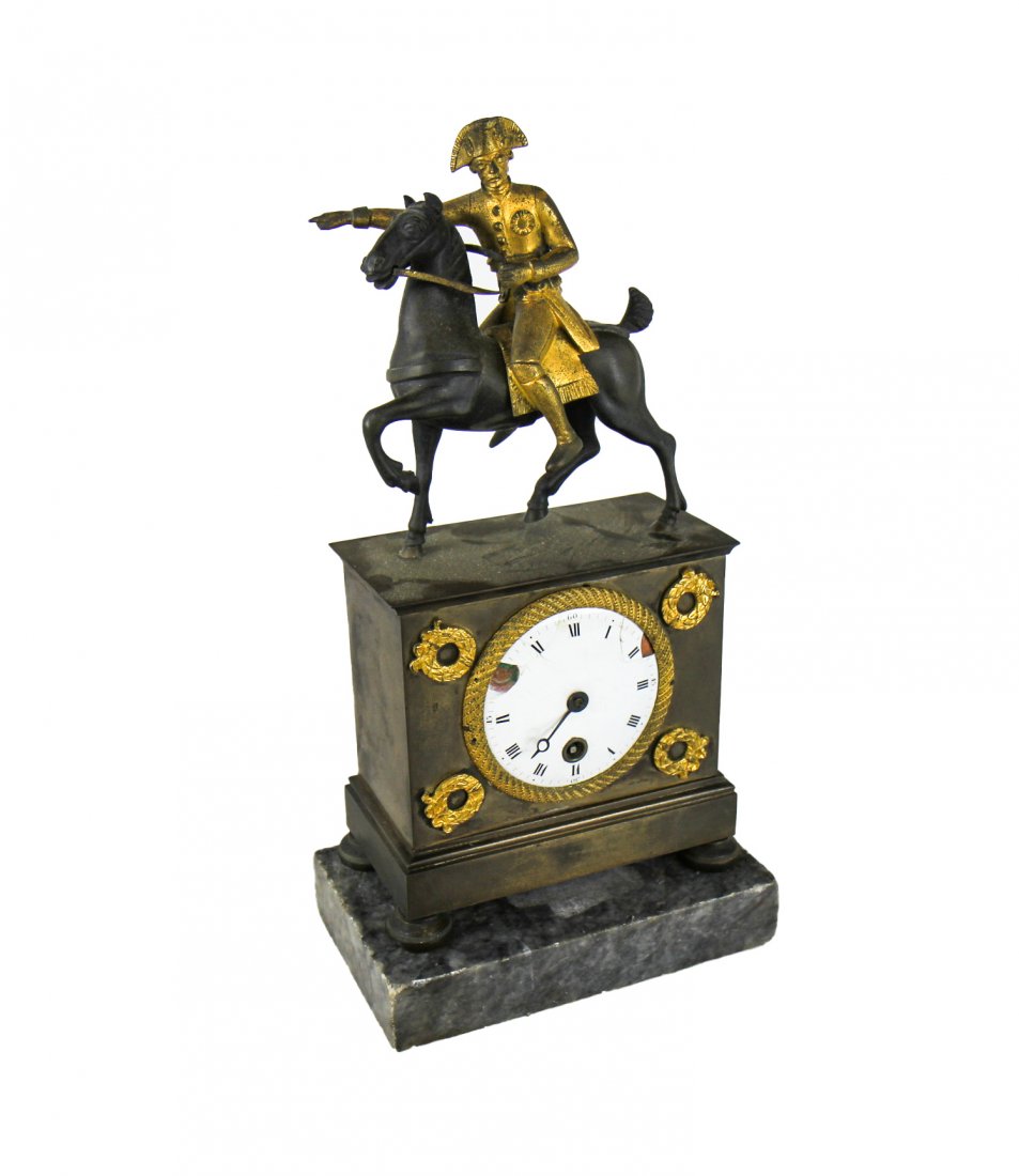 Gilt & Patinated Bronze "Napoleon" Shelf Clock (1 of 6)