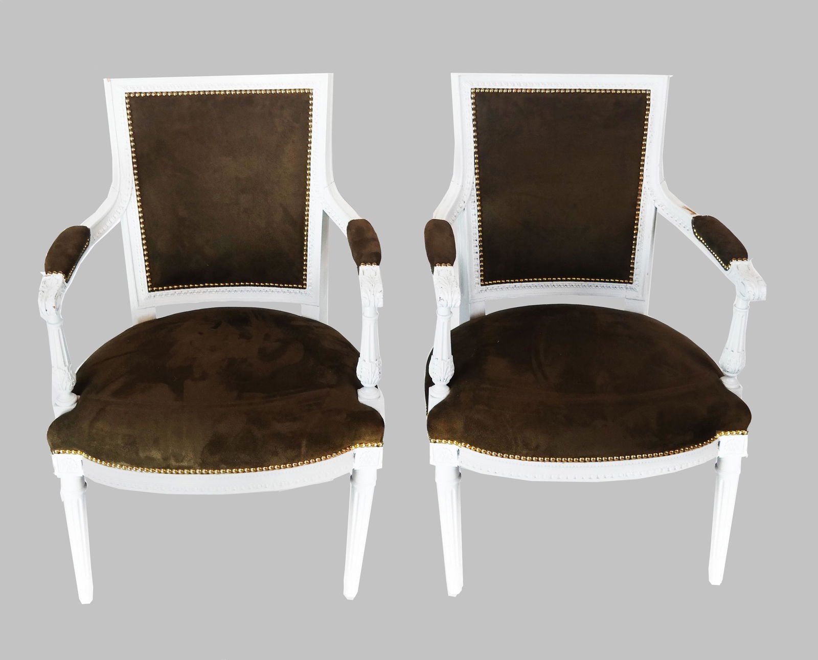 Two Jansen-Manner Carved Painted Fauteuils (1 of 6)