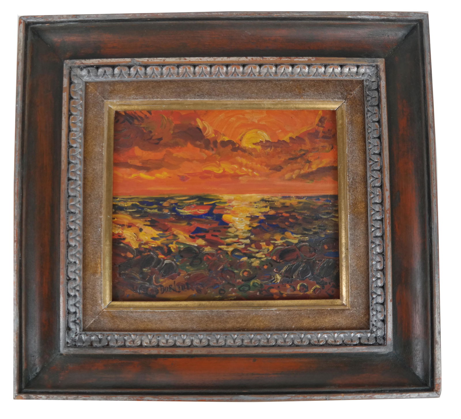 David BURLIUK;  Sunset Oil Painting (1 of 5)