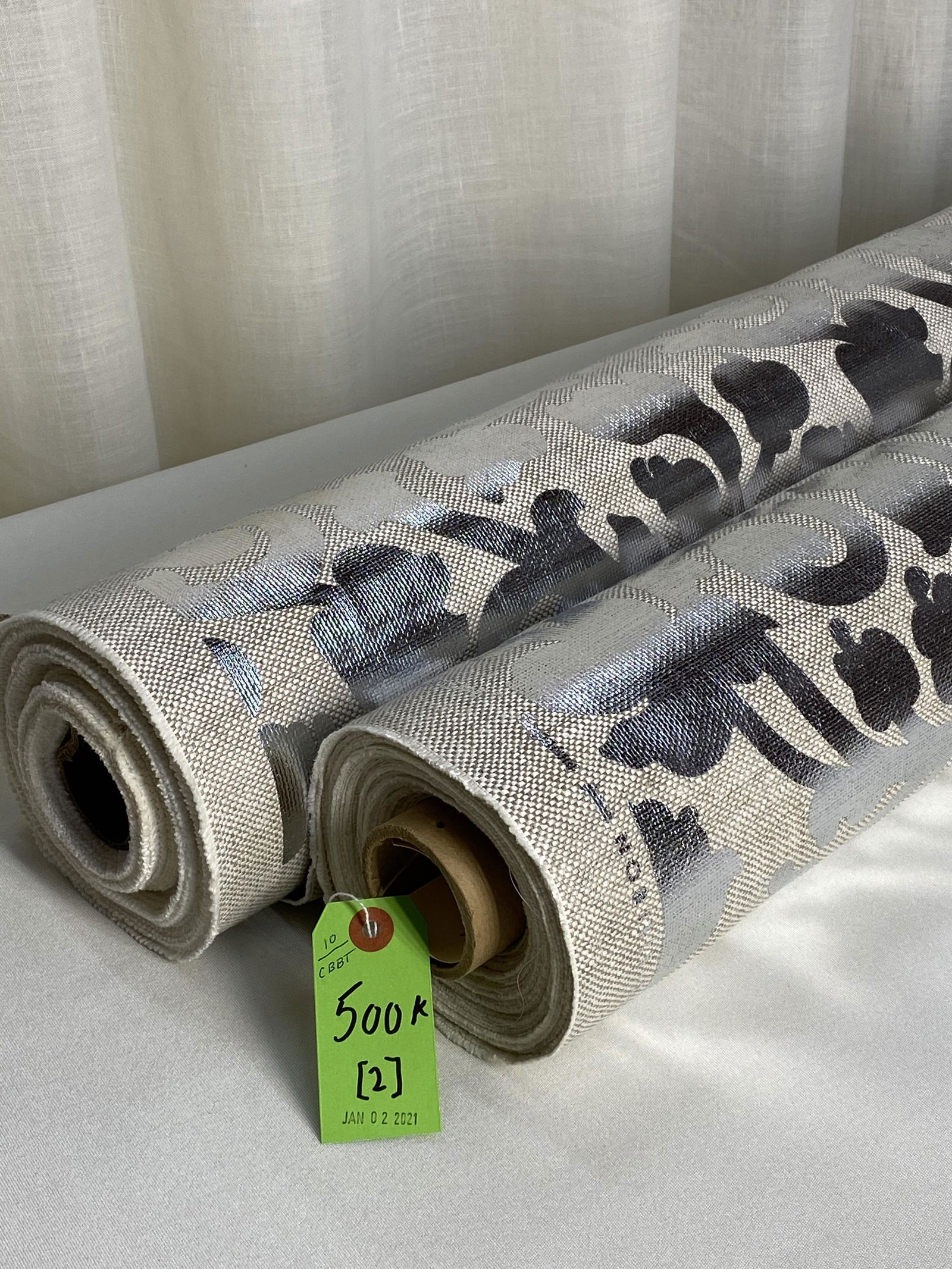 Printed Foil on Linen Fabric by Nobilis of France (1 of 4)